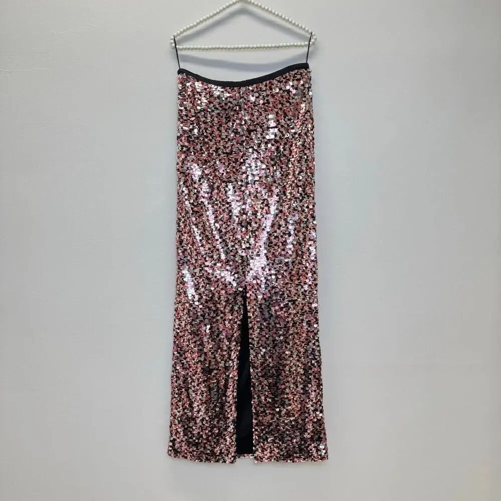 McQ Alexander McQueen Sequin Slit Maxi Tube Skirt ❤️